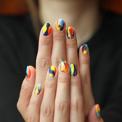 Colorful abstract nail art